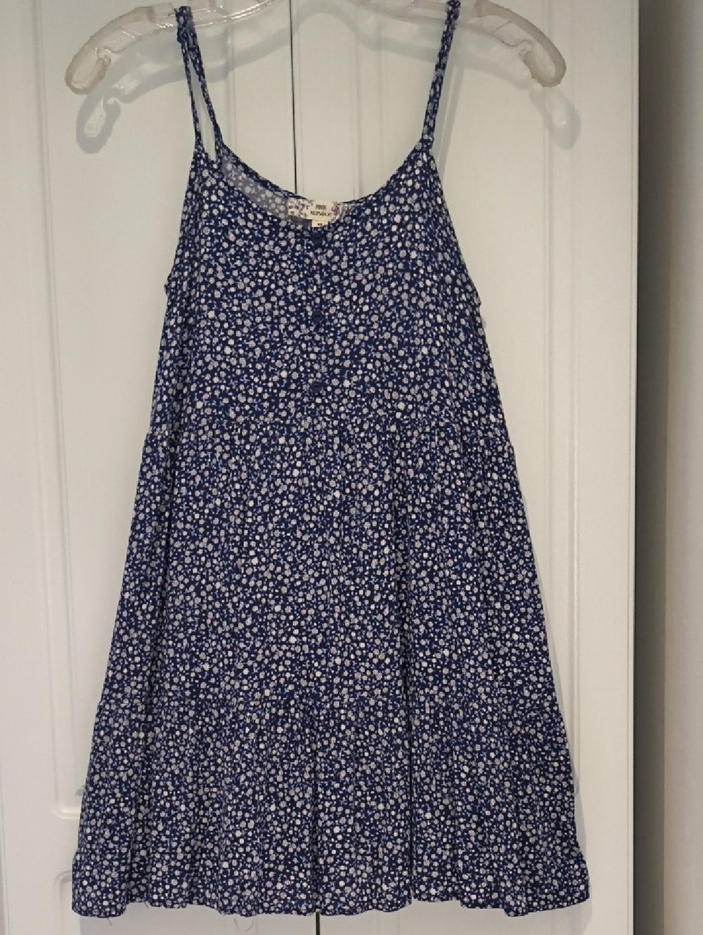 Pink Republic Navy Blue Floral Spaghetti-Strap Sundress
